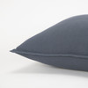 Slate Blue Solid Color Flange Edge Throw Pillow