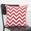 Red Ivory Chevron Down Filled Throw Pillow