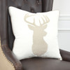 Ivory Tan Reindeer Down Filled Throw Pillow