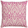 Pink White Distressed Damask Throw Pillow