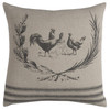 Gray Distressed Farmhouse Rooster Throw Pillow