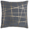 Gray Gold Contemporary Linework Throw Pillow