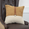 Brown Beige Leather Band Modern Throw Pillow