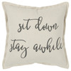 Gray Cream Stay Awhile Decorative Throw Pillow