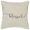 Gray Taupe Canvas Blessed Throw Pillow