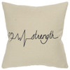 Black Taupe Canvas Strength Throw Pillow