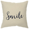 Black Taupe Canvas Smile Throw Pillow