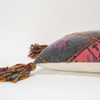 Peach Gray Tribal Corner Tasseled Lumbar Pillow