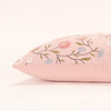 Blush Floral Embroidered Lumbar Pillow