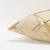 Beige Gold Foil Distressed Modern Throw Pillow
