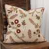 Brown Beige Botanical Sprigs Throw Pillow