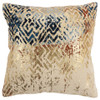 Beige Navy Distressed Retro Modern Throw Pillow