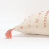 Blush Beige Tribal Inspired Tasseled Lumbar Pillow