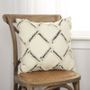 Cream and Black Textured Lattice Throw Pillow