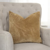 Gold Solid Reversible Cotton Velvet Throw Pillow