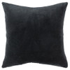 Black Solid Reversible Cotton Velvet Throw Pillow