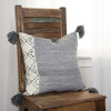 Ivory Gray Accent Stitch Color Block Throw Pillow