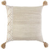 Ivory Blush Accent Stitch Color Block Throw Pillow