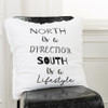 Black and White North South Font Play Throw Pillow