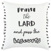Black and White Praise The Lard Tasseled Throw Pillow