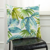 Blue Green Tropical Foliage Indoor Outdoor Throw Pillow
