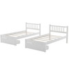 White Full Over Double Twin Triple Bunk Beds with Drawers