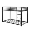 Black Twin Over Twin Metal Low Bunk Bed