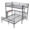 Black Twin Over Full Size Metal Bunk Bed with Desk