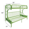 Green Twin Over Full Futon Bunk Bed