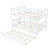 White Double Full Size Over Twin Trundle Bunk Bed