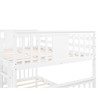 Modern White Full Over Full Bunk Bed with Two Drawers
