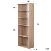 Classic Natural Finish Five Shelf Bookcase