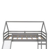 Gray Twin Size Slide House Loft Bed