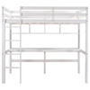 Minimalist White Twin Size Loft Bed with Built In Desk and Shelf