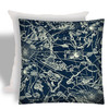 17 Navy Nautical Indoor Outdoor Zippered Pillow