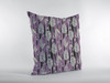 16 Lavender Black Fall Leaves Zippered Suede Throw Pillow