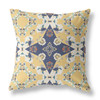 16 Yellow Navy Diamond Star Indoor Outdoor Zippered Throw Pillow