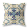 26 Sand Navy Diamond Star Indoor Outdoor Zippered Throw Pillow