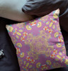16 Purple Yellow Wreath Indoor Outdoor Zippered Throw Pillow