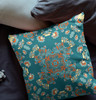 20 Teal Orange Wreath Indoor Outdoor Zippered Throw Pillow