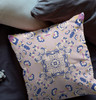 16 Lavender Blue Wreath Indoor Outdoor Zippered Throw Pillow