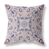 18 Lavender Blue Wreath Indoor Outdoor Zippered Throw Pillow