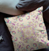 18 Purple Gold Wreath Indoor Outdoor Zippered Throw Pillow