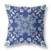 16 Blue Cream Wreath Indoor Outdoor Zippered Throw Pillow