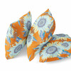 26" Orange Blue Sunflower Indoor Outdoor Zippered Throw Pillow