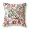 20 Orange Green Florals Indoor Outdoor Zippered Throw Pillow