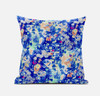 20" Bright Blue Springtime Suede Throw Pillow