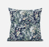 18" Gray Indigo Springtime Suede Throw Pillow