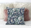 18" Gray Indigo Springtime Suede Throw Pillow