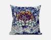 16 Blue Gray Flower Bloom Suede Throw Pillow